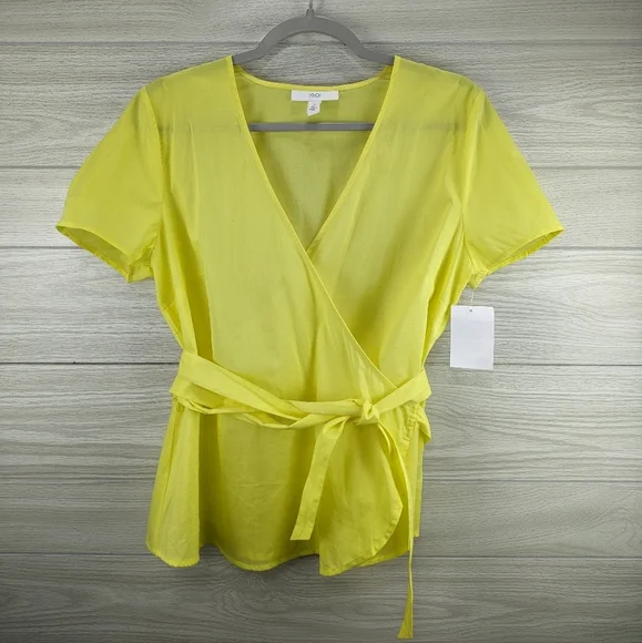 1901 Wrap Tie Waist Short Sleeve Top - Picture 1 of 8